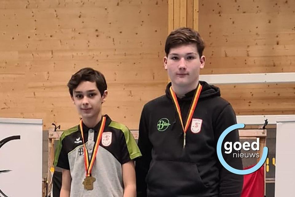 Omar Van de Kerkhof (U13) en Thibe Berckmans (U15) kroonden zich tot Belgisch kampioen.