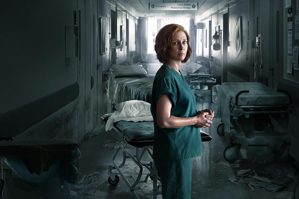 Vera Farmiga als Anna Pou, de arts die tijdens de overstroming van New Orleans ‘mogelijk’ euthanasie toepaste op patiënten, in ‘Five Days at Memorial’. 
