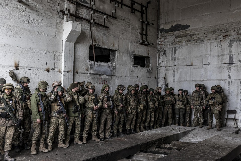 Oekraïense soldaten worden opgeleid.
