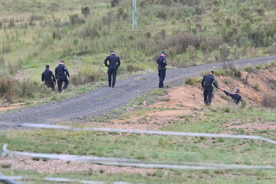 De politie ging dinsdag op zoek naar de twee lichamen in Bungonia.