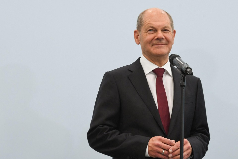 Kandidaat-kanselier Olaf Scholz (SPD). 