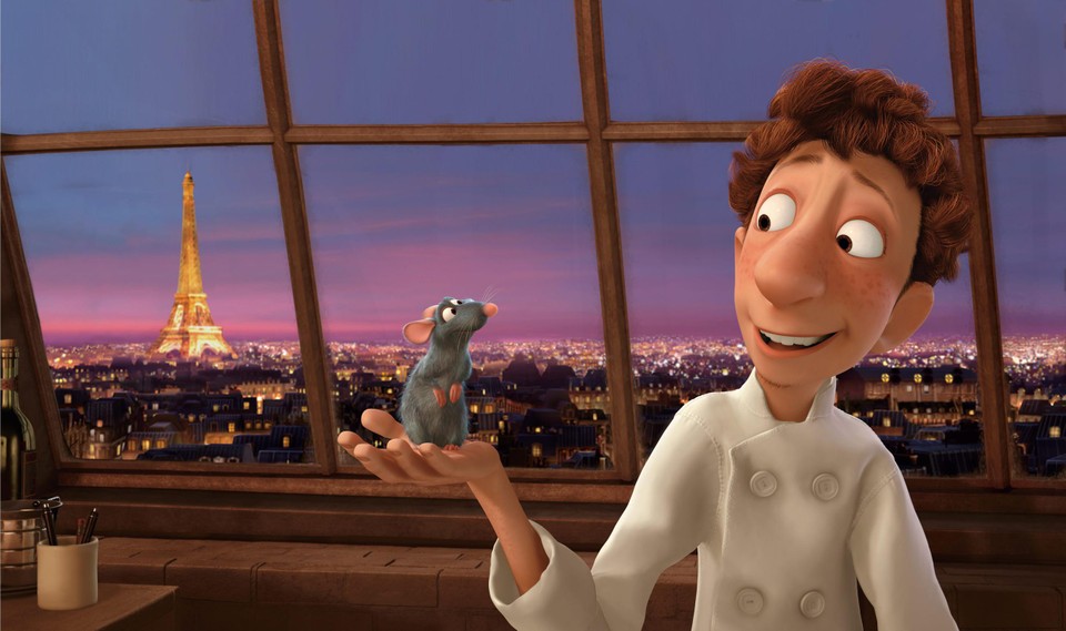 Een beeld uit de animatiefilm ‘Ratatouille’.