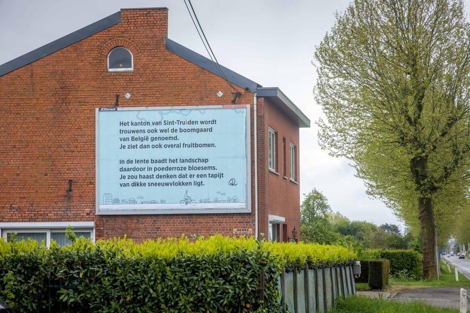 Een billboard in Sint-Truiden met een vreemde boodschap van de (nog even) geheimzinnige ‘R’.