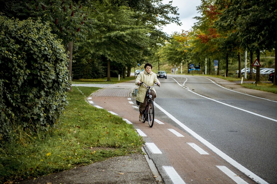 De comfortabele klinkers van het fietspad versmallen op de grens van Hasselt en Diepenbeek naar een strook van amper een meter breed. 