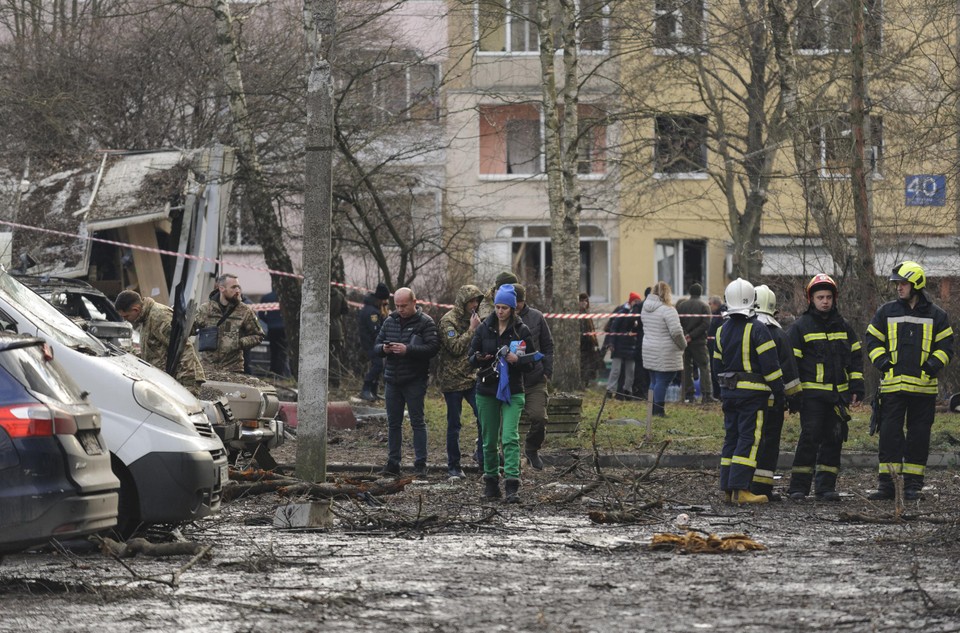 Zelfs in Lviv, een stad in het westen van Oekraïne die tot hiertoe vaak gespaard bleef, vielen raketten.