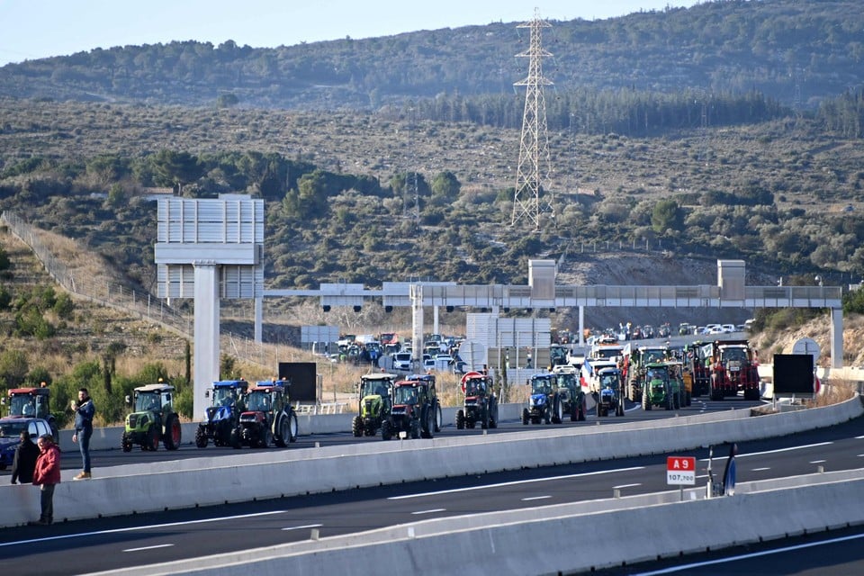 Franse boeren trokken massaal de autosnelweg op.