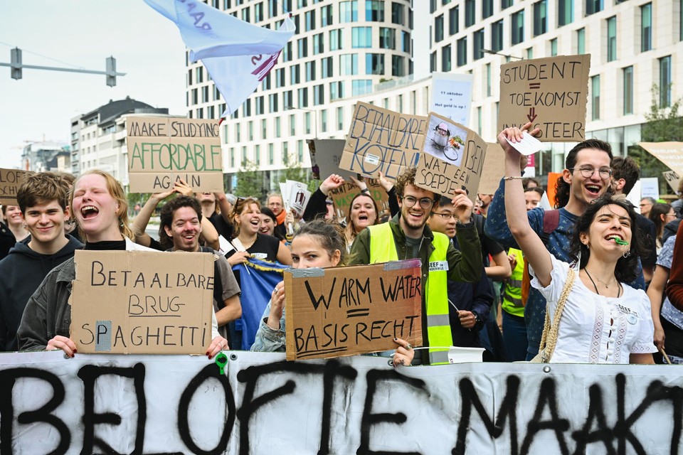 Vorig jaar was er in Brussel een betoging tegen besparingen in het hoger onderwijs.