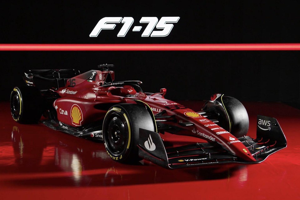 De F1-75, het nieuwe strijdros van Ferrari. 