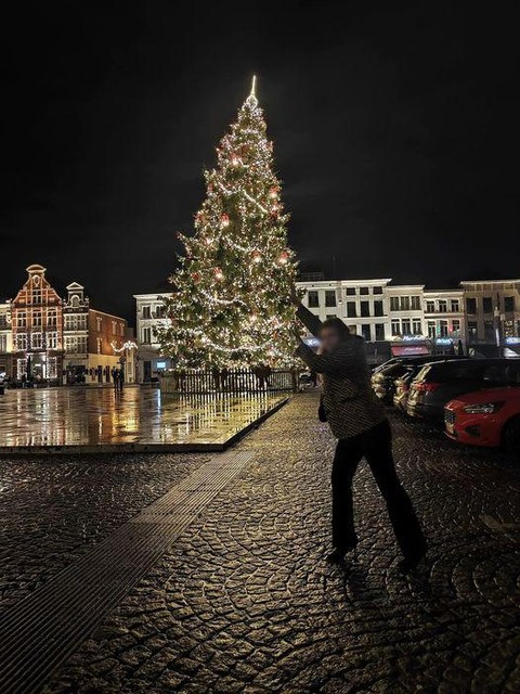 Oudenaarde's crooked Christmas tree was quickly compared to the Tower of Pisa on social media.