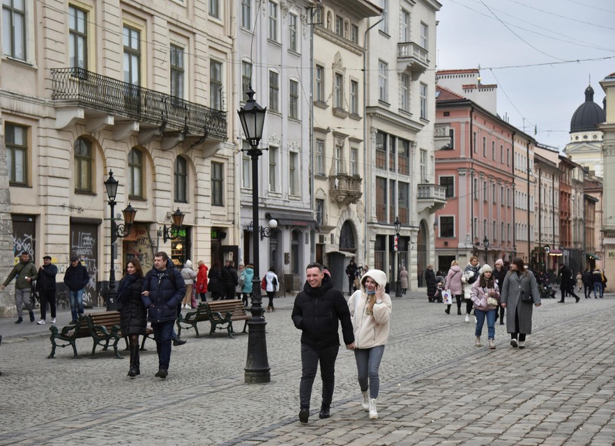 Het straatbeeld van Lviv. 