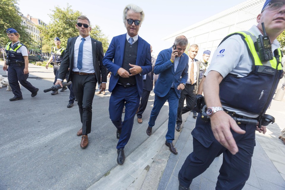 Geert Wilders en Filip Dewinter in Antwerpen in 2018. 