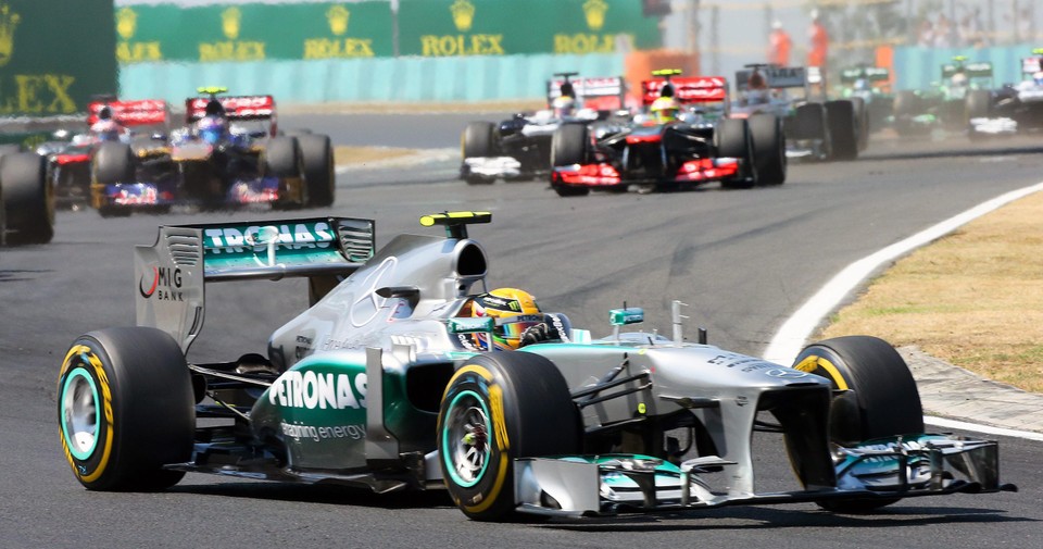 Lewis Hamilton boekte zijn eerste zege voor Mercedes in Hongarije in 2013.