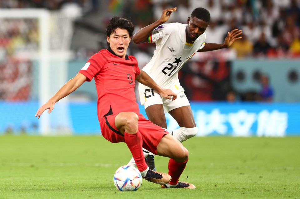 Gue-sung Cho scoorde twee keer tegen Ghana. 