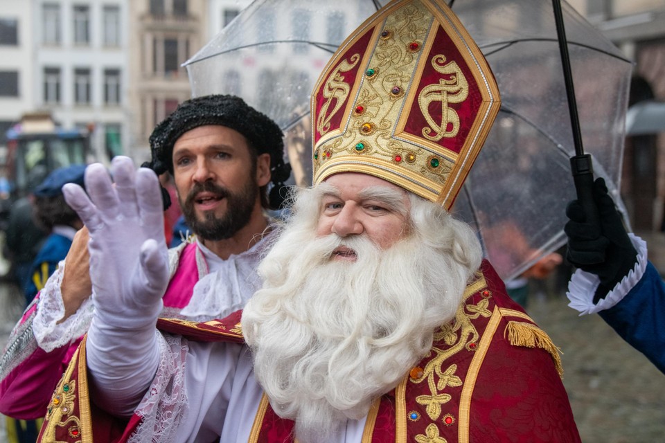 Sinterklaas bij zijn intrede in Antwerpen.