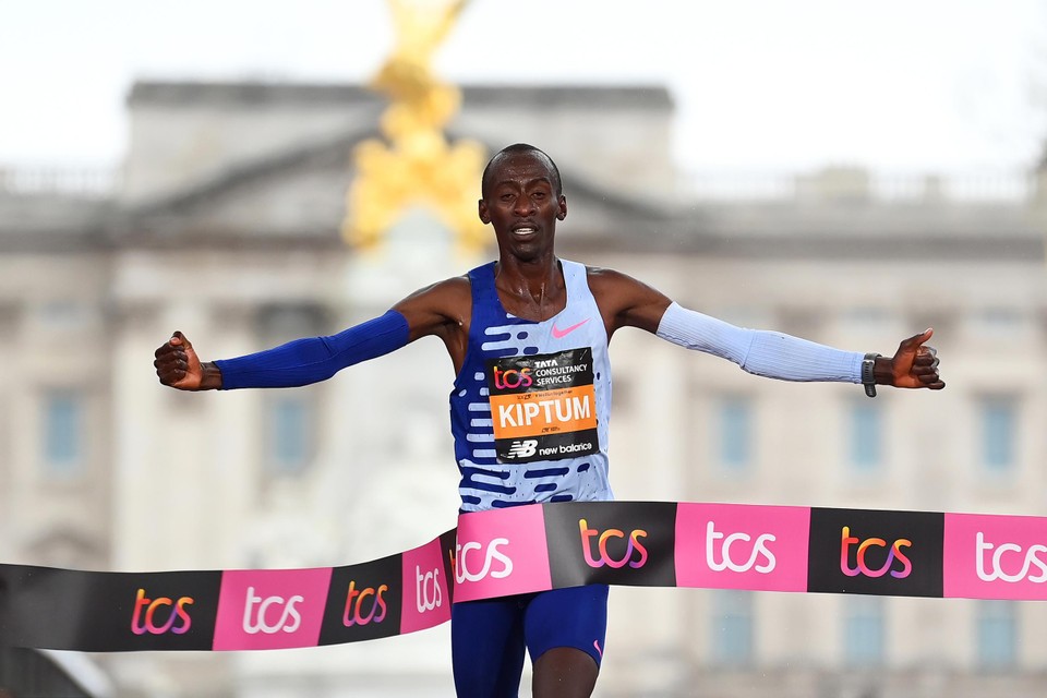 Kelvin Kiptum op de marathon in Londen