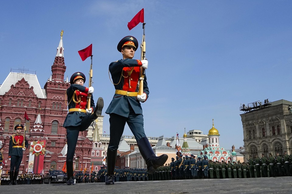 Er werd de afgelopen dagen uitgebreid gerepeteerd voor de parade in Moskou. 