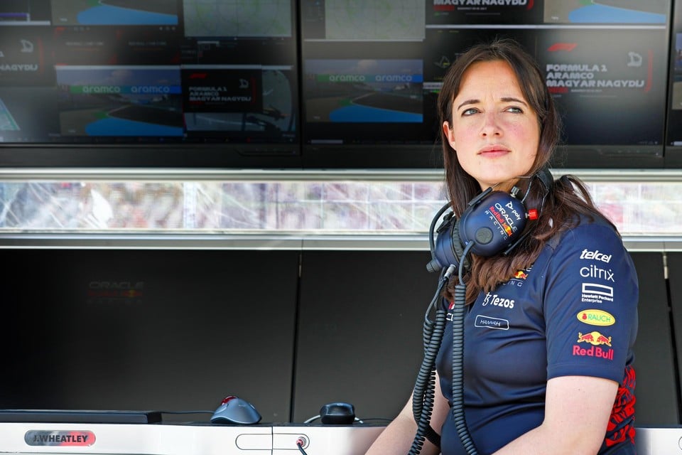Hannah Schmitz, de hoofdstrateeg van Red Bull Racing. 