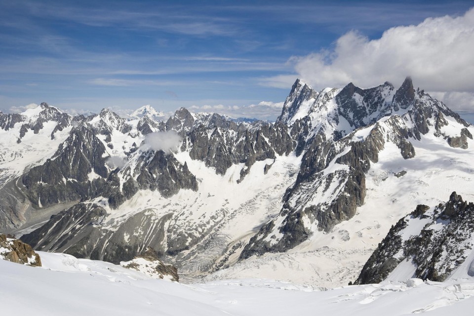 Grandes Jorasses, gelegen in het Mont Blanc massief. 