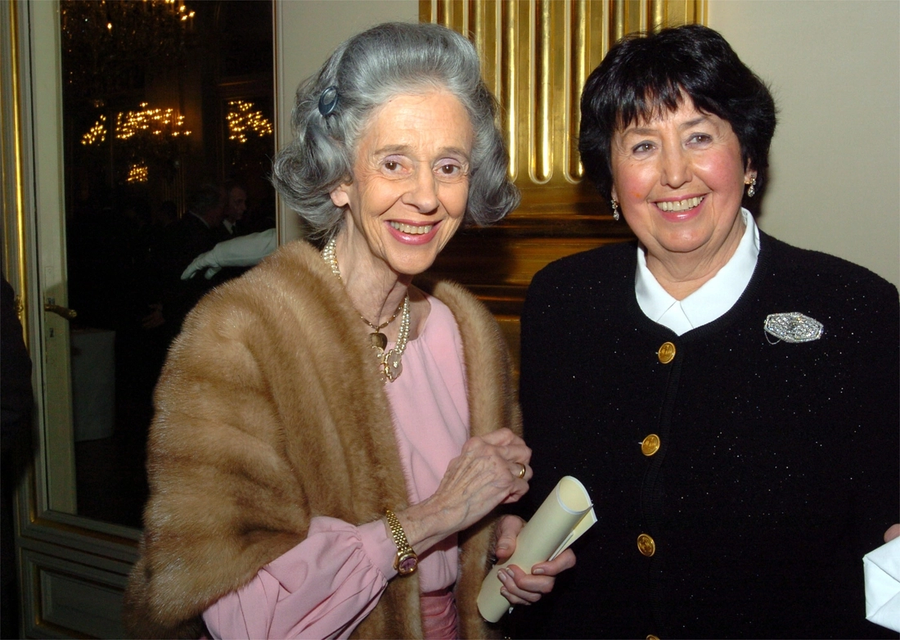 Samen met koningin Fabiola, die zij als enige ooit kon interviewen. FOTO: BELGA