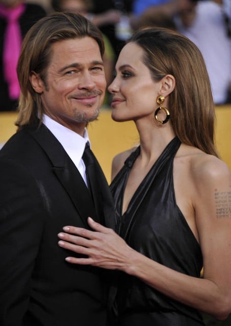 Brad Pitt en Angelina Jolie in 2012.