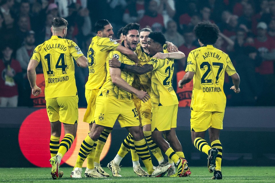 Vreugde bij Dortmund na de treffer van Hummels.