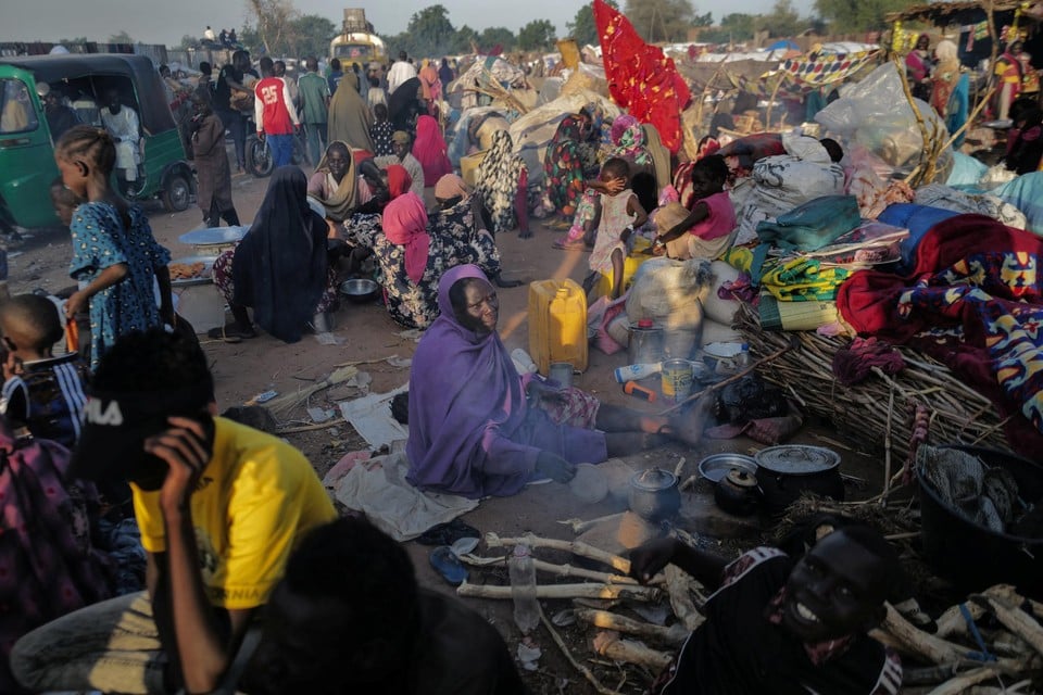 Geïmproviseerd vluchtelingenkamp in Tsjaad.