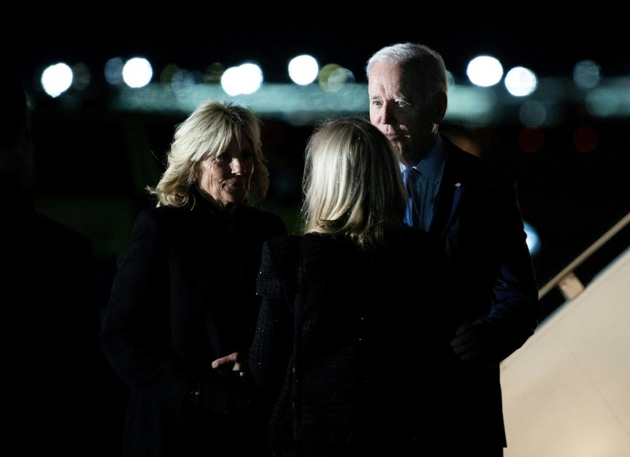 Amerikaans president Joe Biden en Jill Biden arriveerden al in het VK. 