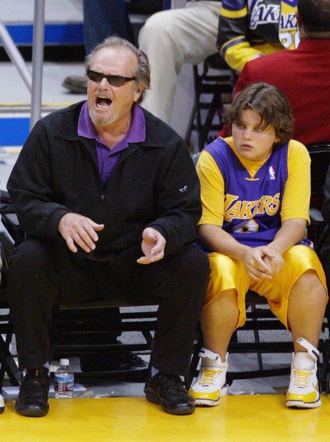 Acteur Jack Nicholson, jarenlang een trouwe fan van de Lakers.